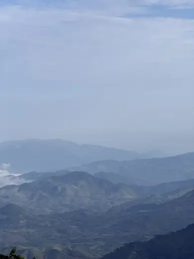 Ranges of hills in blue haze