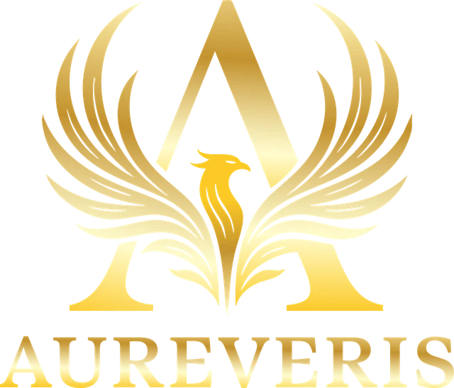 Aureveris logo: a golden phoenix inside the letter A